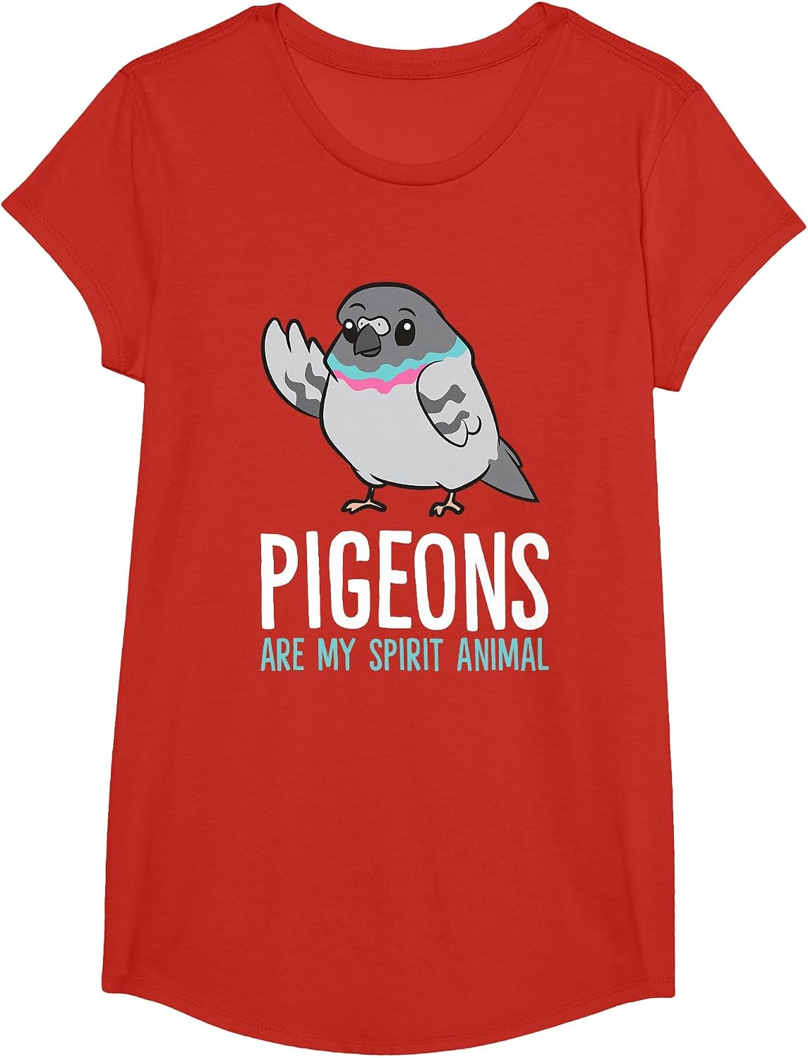 Pigeon Bird Lover Funny Pigeons are My Spirit Animal T-Shirt - Girls Red