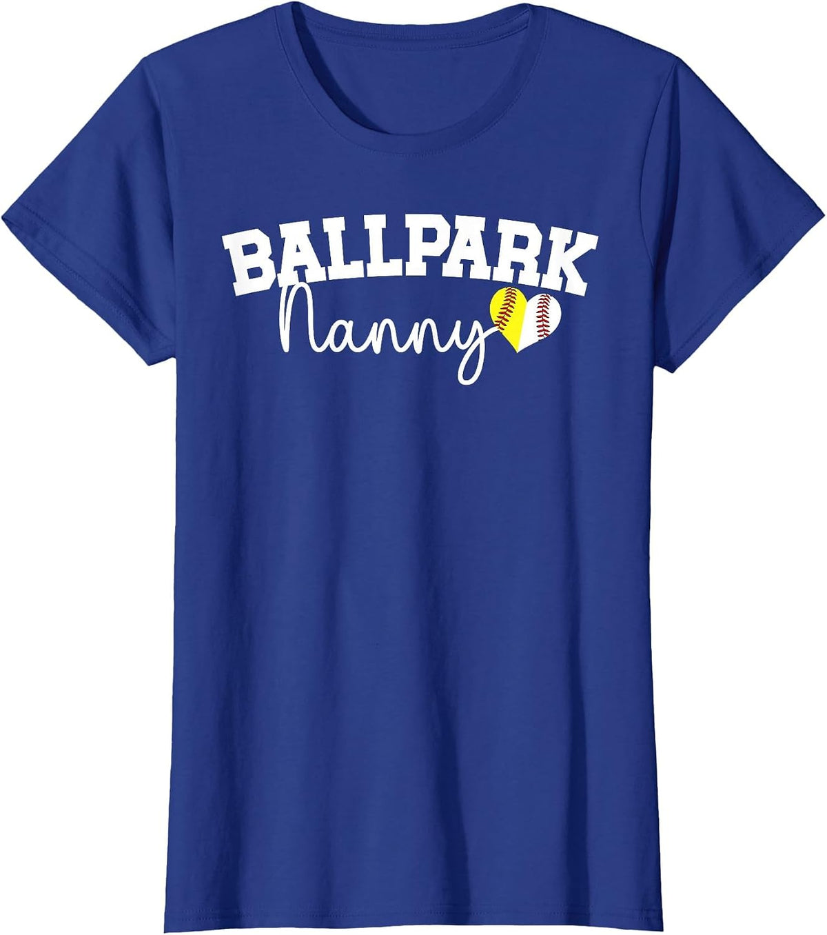 Ballpark Nanny Grandma Softball Baseball Nanny of Ballers T-Shirt - Royal Blue