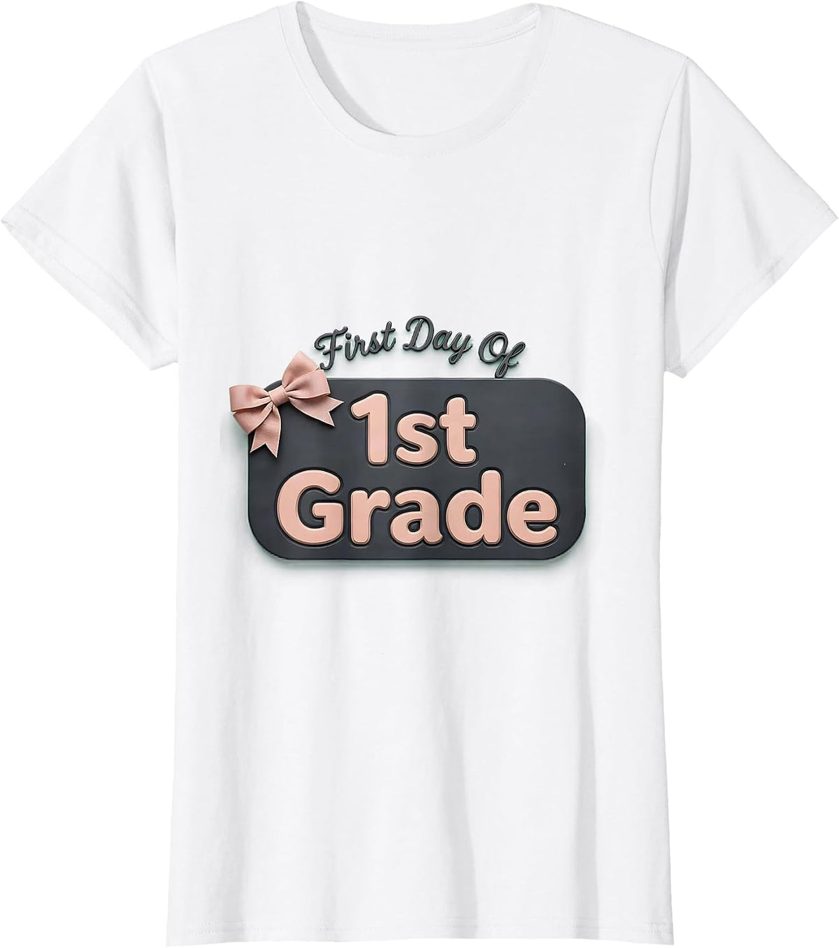 Women's First Day Of 1st Grade Girly Coquette Bow Back To School T-Shirt - White
