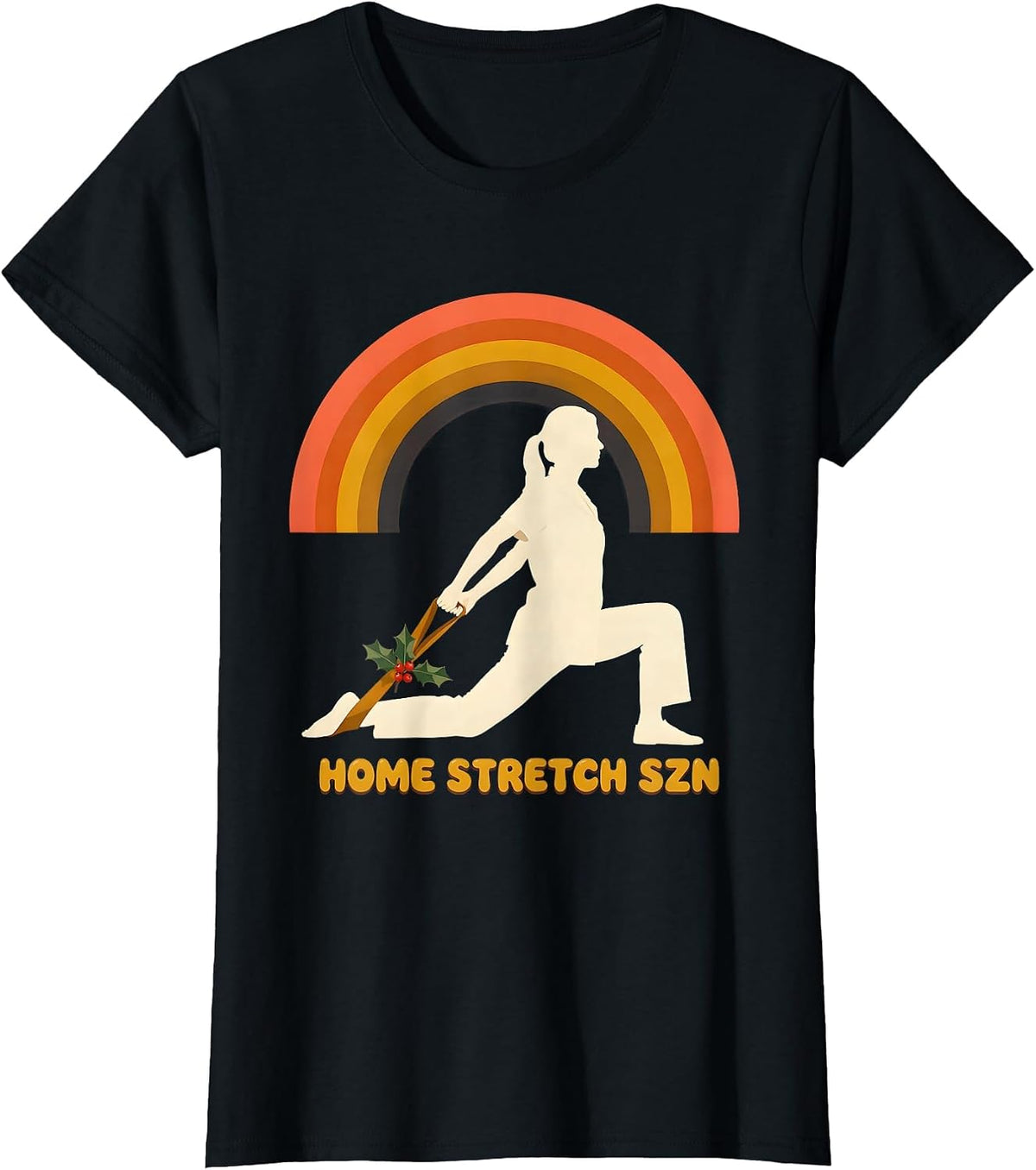 Home Stretch Szn Retro Physical Therapy Christmas T-Shirt - Black