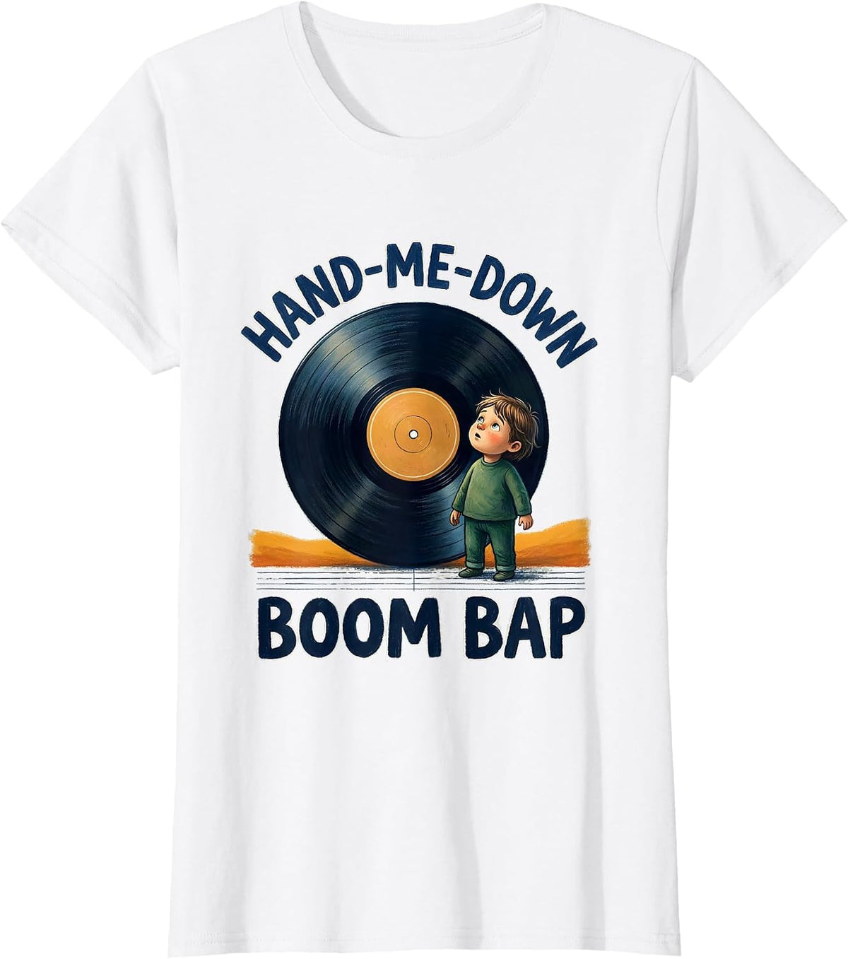 Hand-Me-Down Boom Bap Retro Old School Hip Hop 80s 90s T-Shirt - White