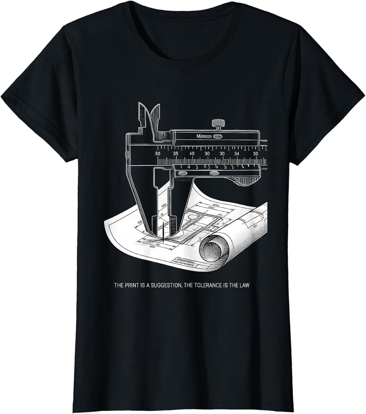 Women's The Print Is A Suggestion, The Tolerance Is The Law T-Shirt - Black