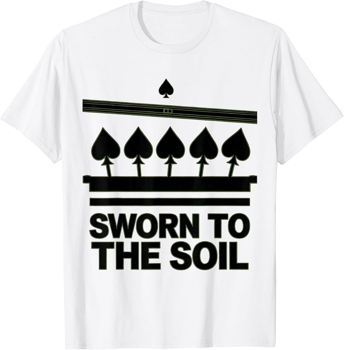 Men's Sworn To The Soil Tarot Card Funny Occult Reading Skeleton T-Shirt - White