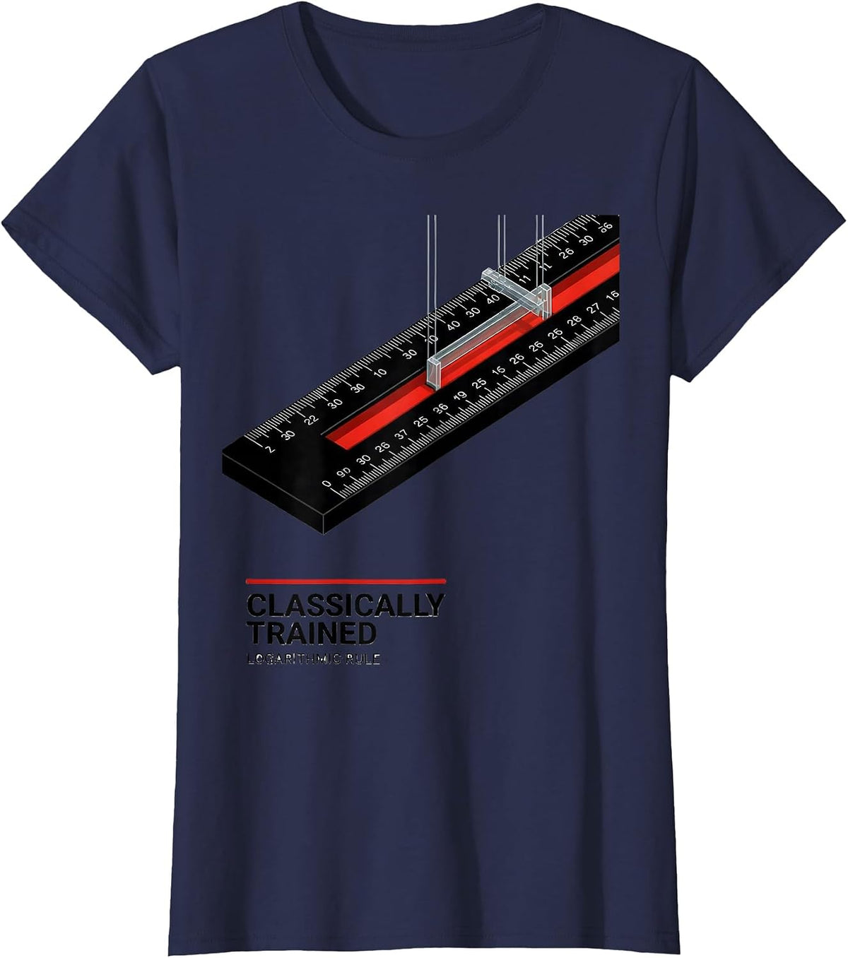 Women's Classically Trained Logarithmic Rule Swiss International T-Shirt - Navy Blue