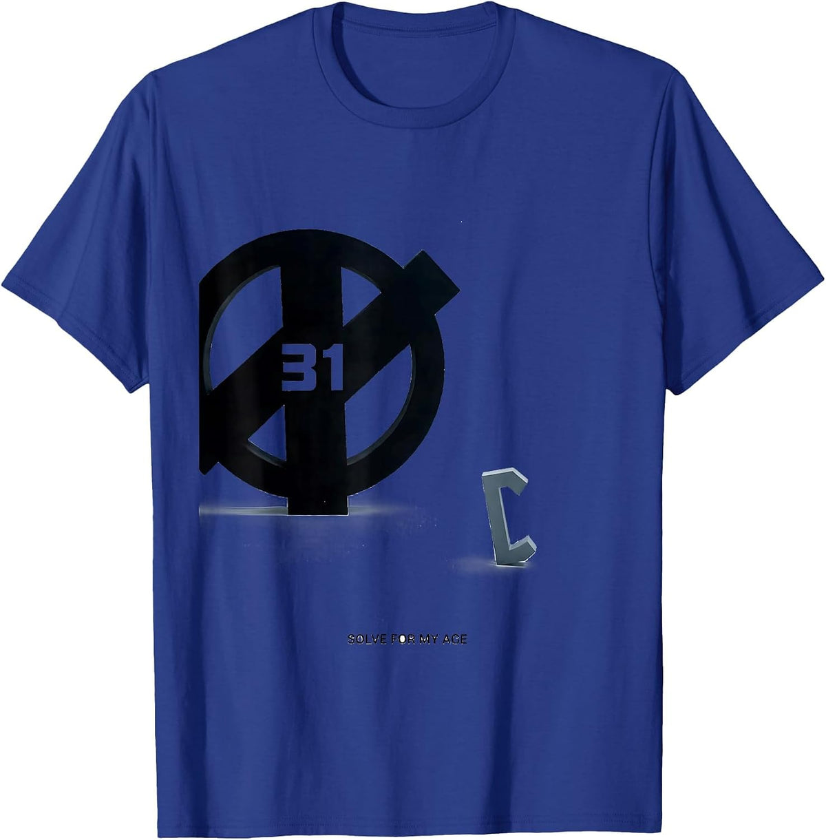 Solve For My Age Funny Math Birthday Age Pun Gift T-Shirt - Royal Blue