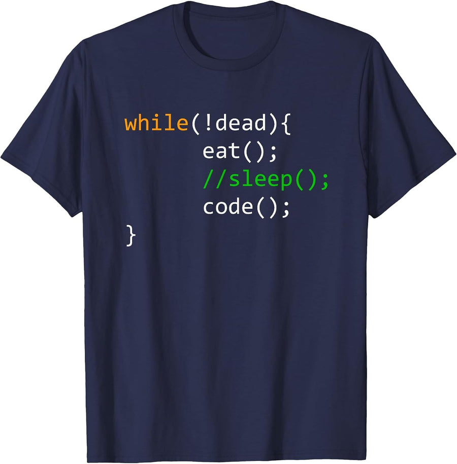 Programmer Eat Sleep Code T-Shirt - Navy Blue