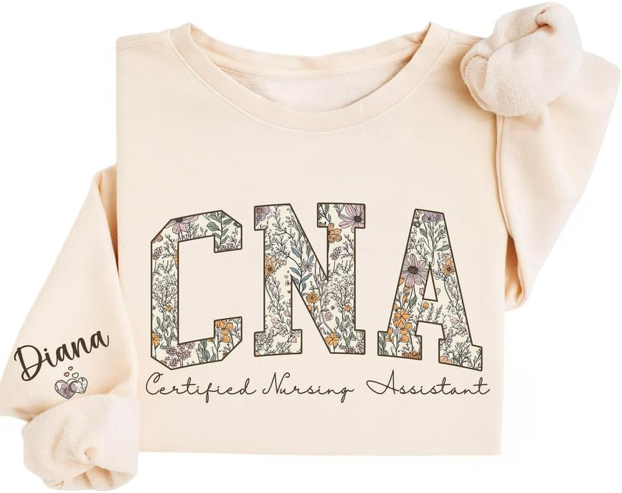 Personalized Certified Nursing Assistant Sweatshirt, CNA Gifts, Nurses Appreciation Clothing, for Nursing, Nursing School