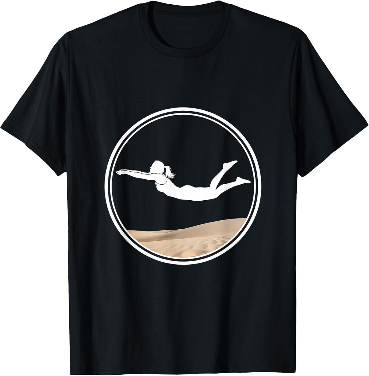 Men's Beach Volleyball Libero Diving Save Graphic T-Shirt - Black