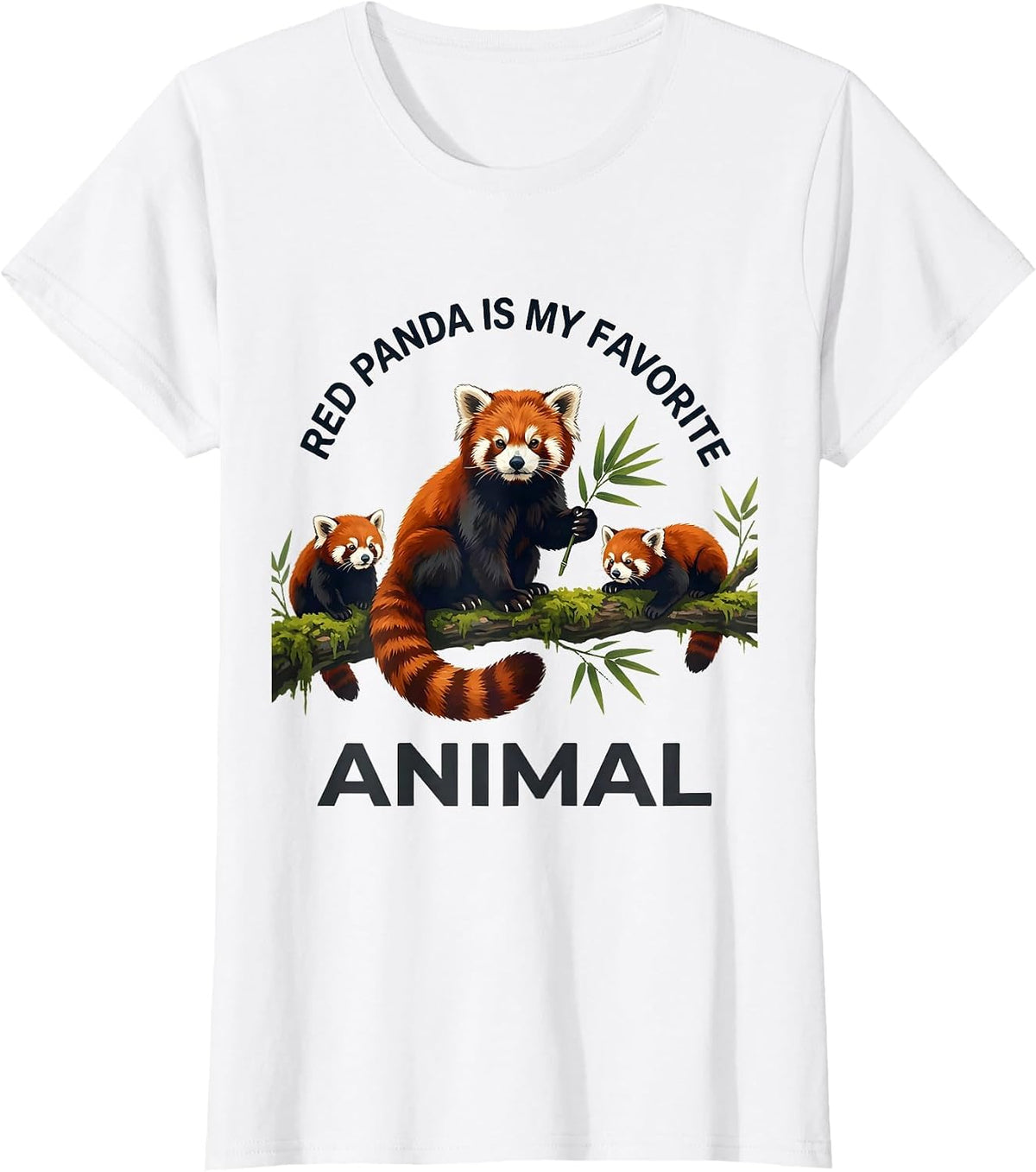 Women's Red Panda Is My Favorite Animal Funny Animal Lover Cute T-Shirt - White