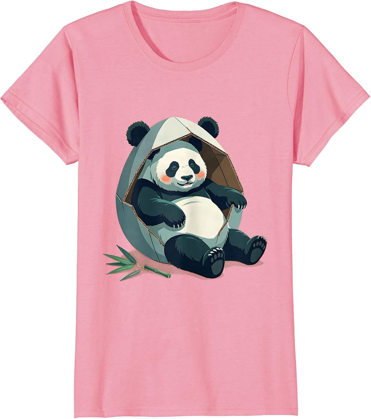 Women's Giant Panda Lounging Costume Humor Kawaii Animal Lover T-Shirt - Pink