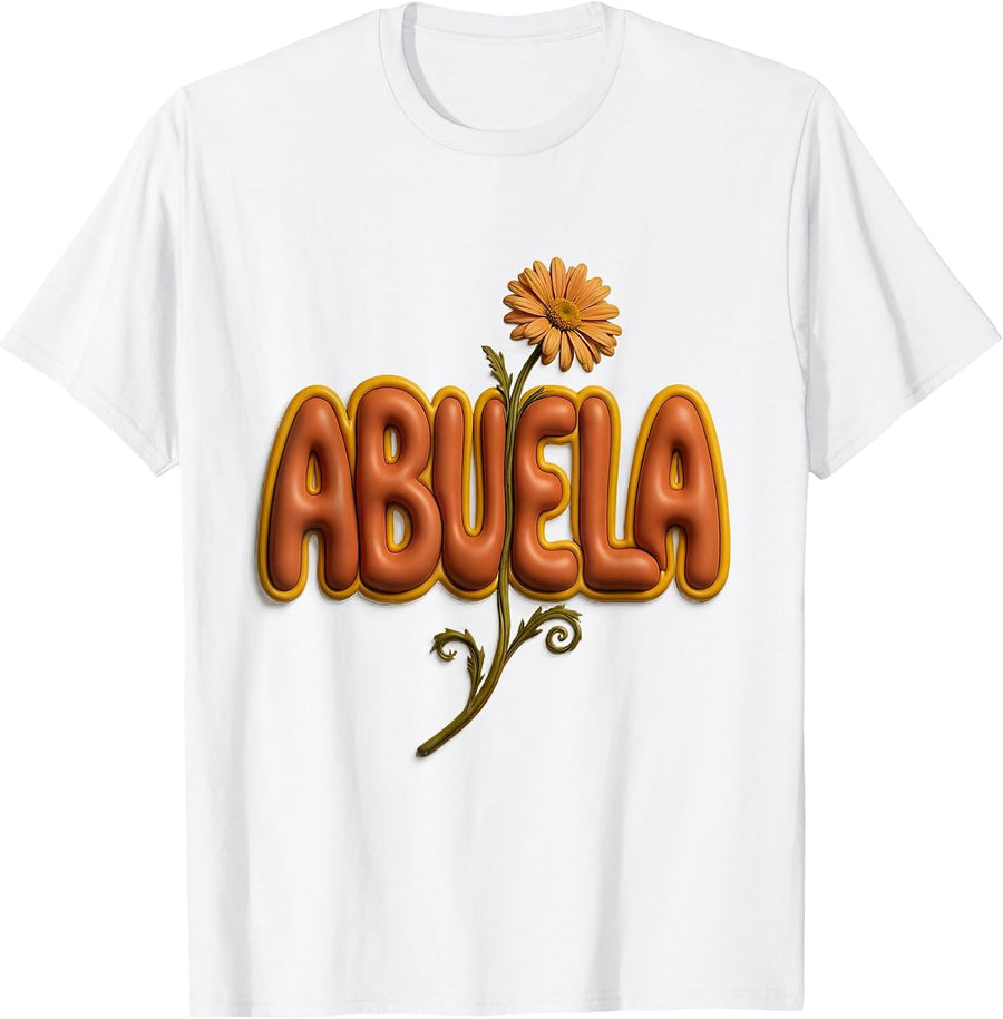 Abuela Groovy Bubble Letterform Grandparent Day Gift T-Shirt - White