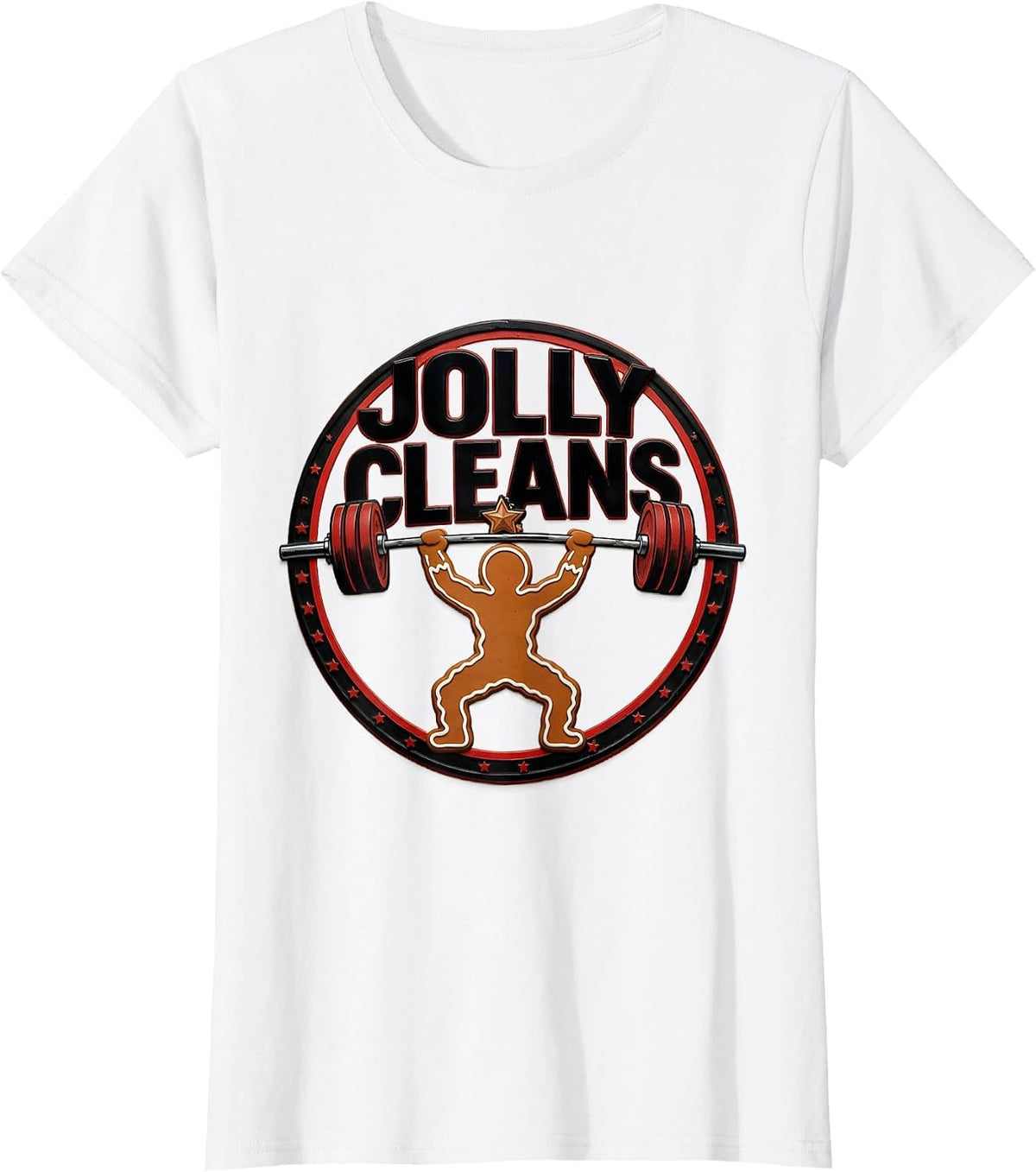 Jolly Cleans Wood Type Letterpress Funny Gym Bodybuilder T-Shirt - White