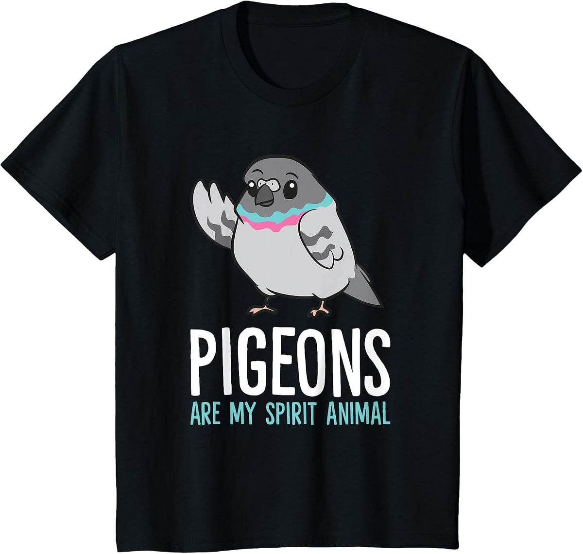 Pigeon Bird Lover Funny Pigeons are My Spirit Animal T-Shirt - Black