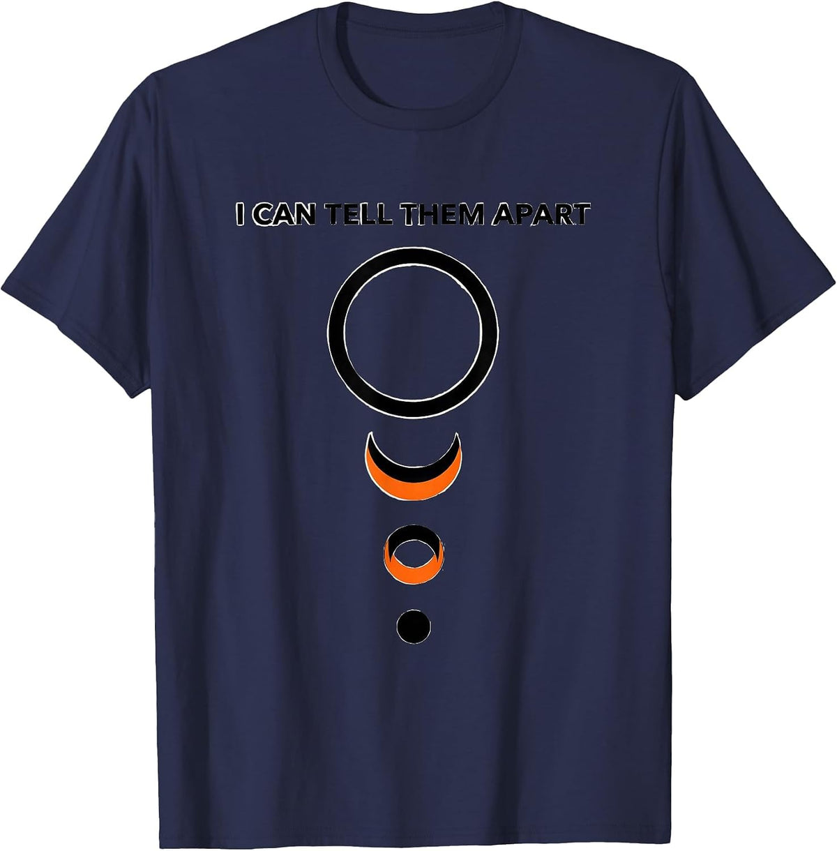 I Can Tell Them Apart Editorial Conceptual Astrophysics T-Shirt - Navy Blue