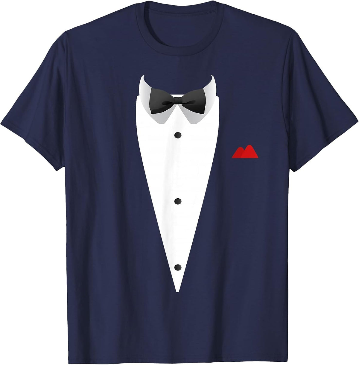 Tuxedo with Bow Tie for Funny Wedding and Special Occasions T-Shirt - Navy Blue