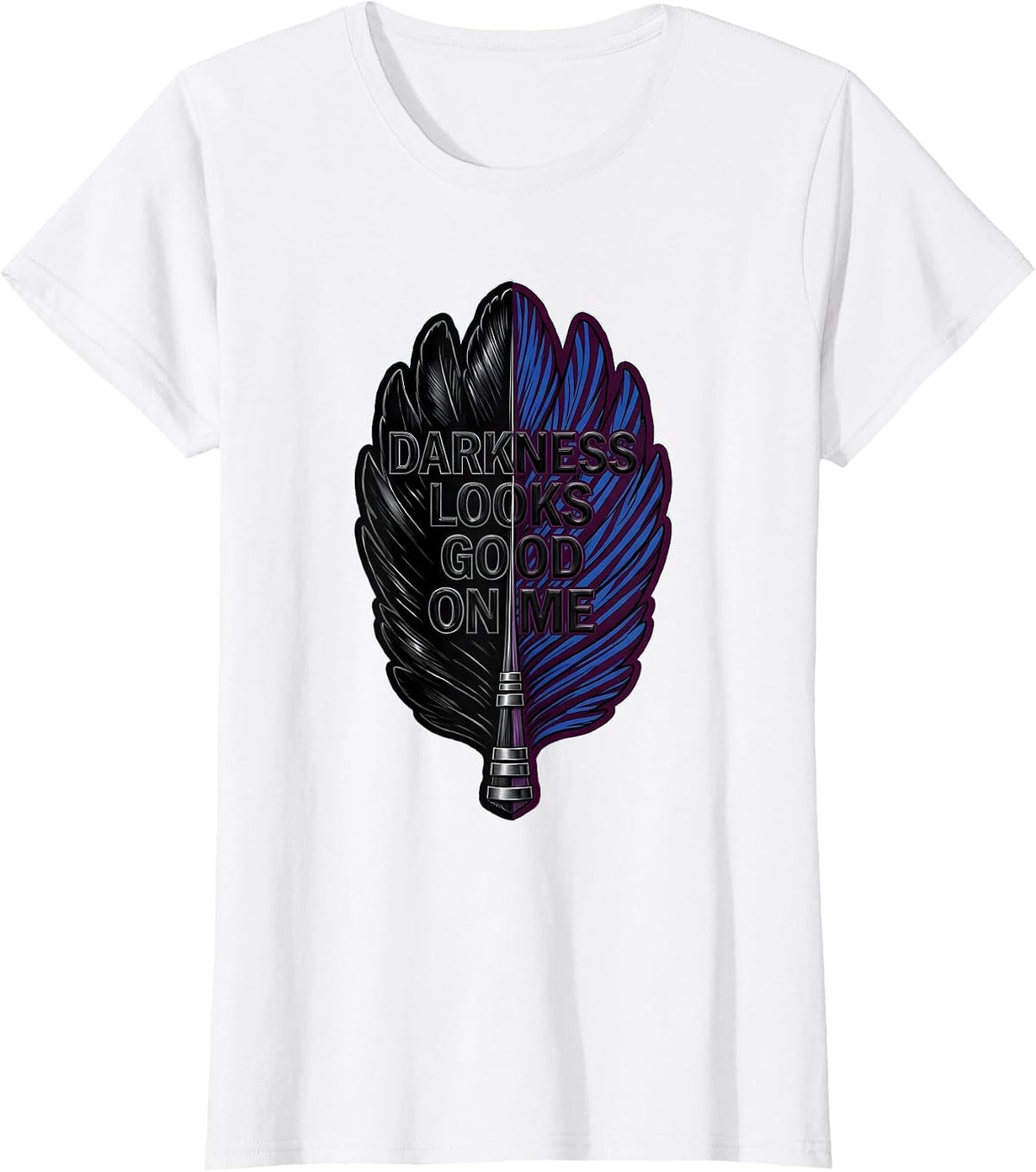 Darkness Looks Good On Me Raven Design T-Shirt - White