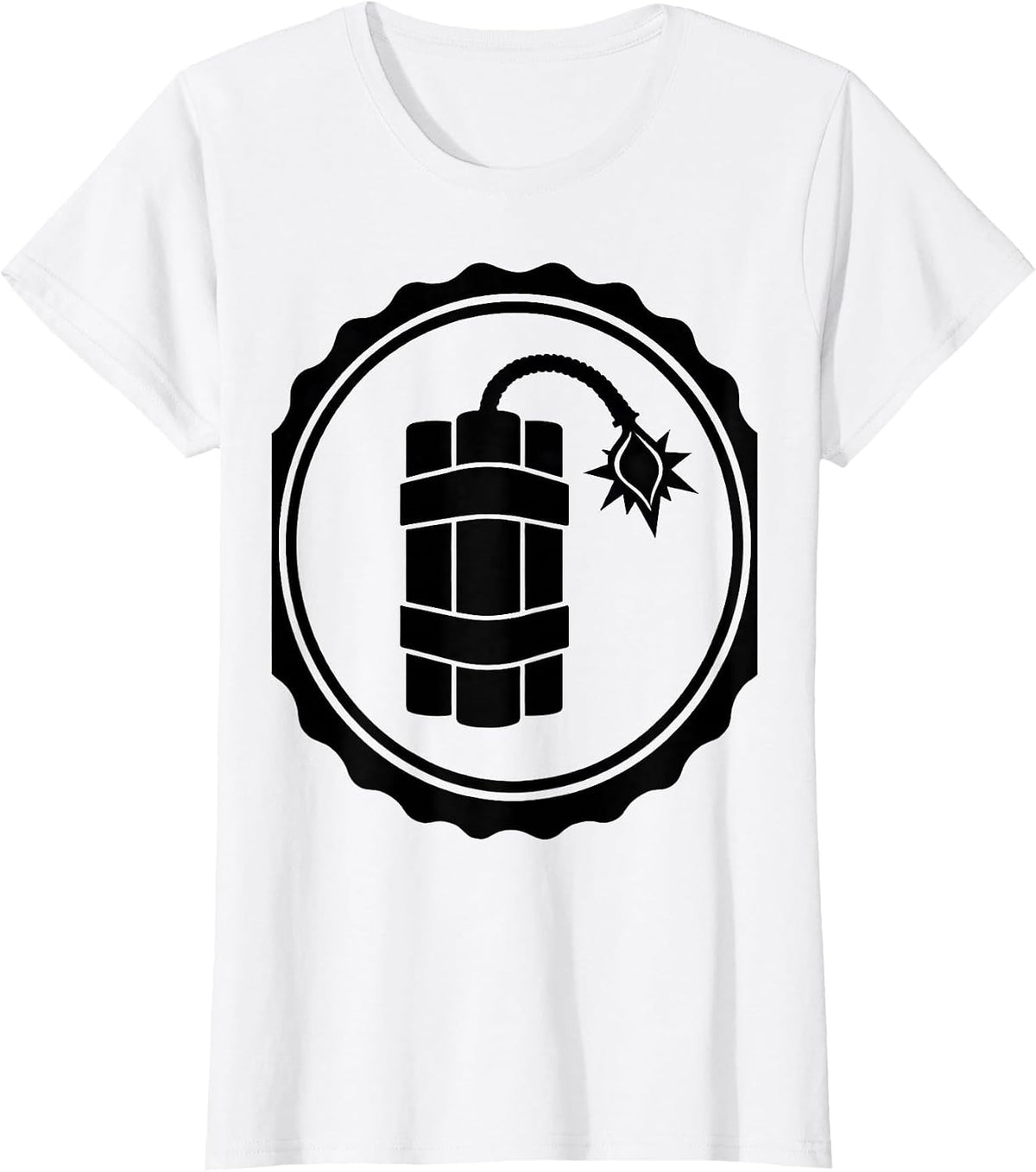 Women's FAFO Lit Fuse Dynamite Graphic Design T-Shirt - White