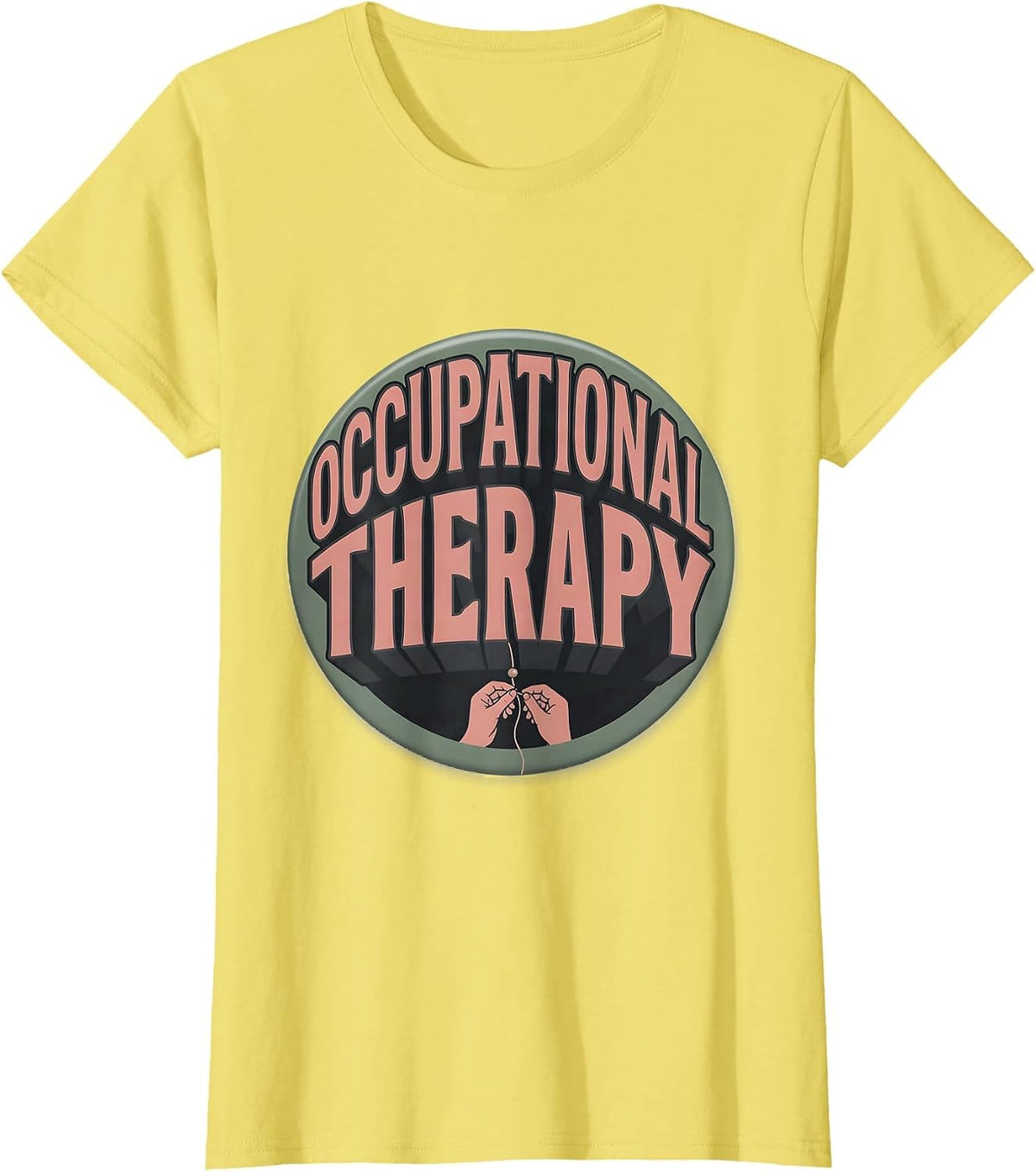 Occupational Therapy Bold Collegiate Therapist OT Month T-Shirt - Lemon Yellow