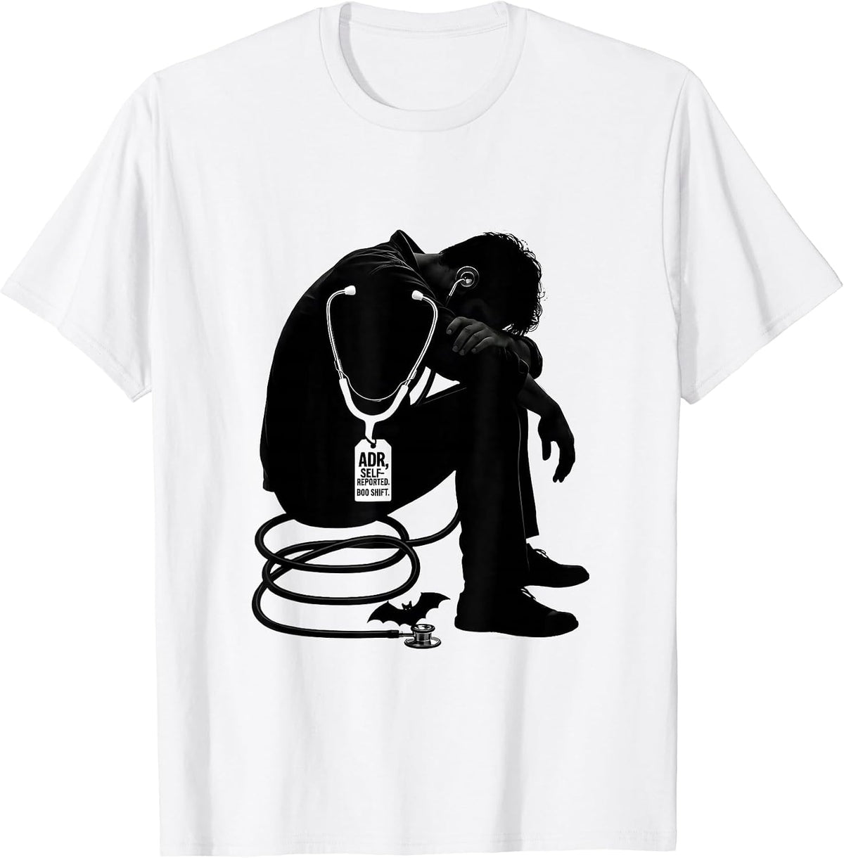 Men's Boo Shift Funny Vet Tech Halloween Workplace Humor T-Shirt - White