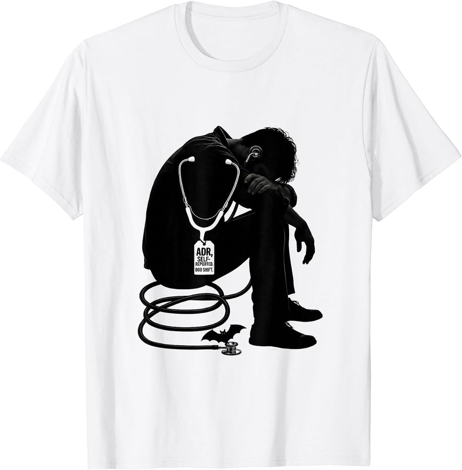 Men's Boo Shift Funny Vet Tech Halloween Workplace Humor T-Shirt - White