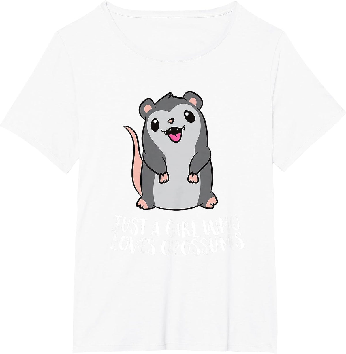 Just a Girl Who Loves Opossums Cute Opossum Girl T-Shirt - White