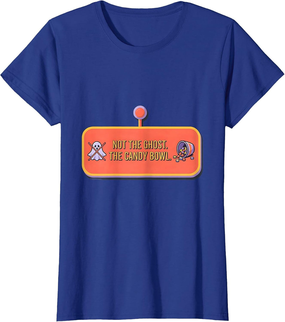 Women's Not The Ghost The Candy Bowl Funny Vet Tech Halloween T-Shirt - Royal Blue