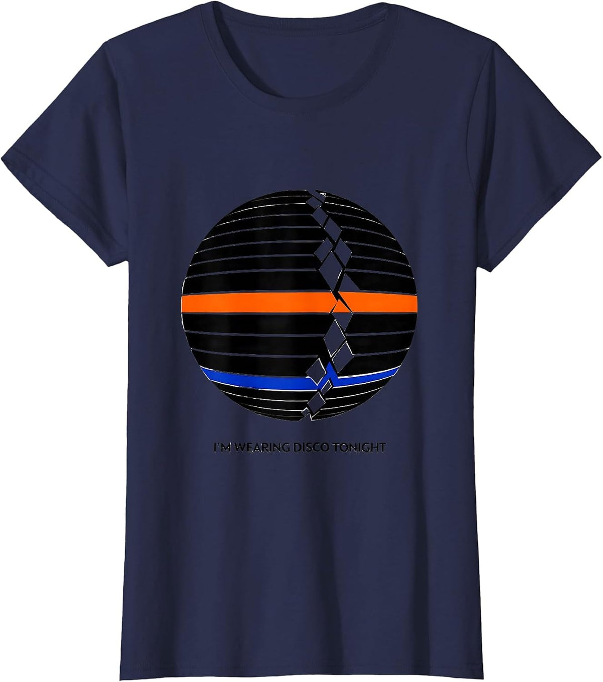 Women's I'm Wearing Disco Tonight Vintage Retro 70s Disco Party T-Shirt - Navy Blue