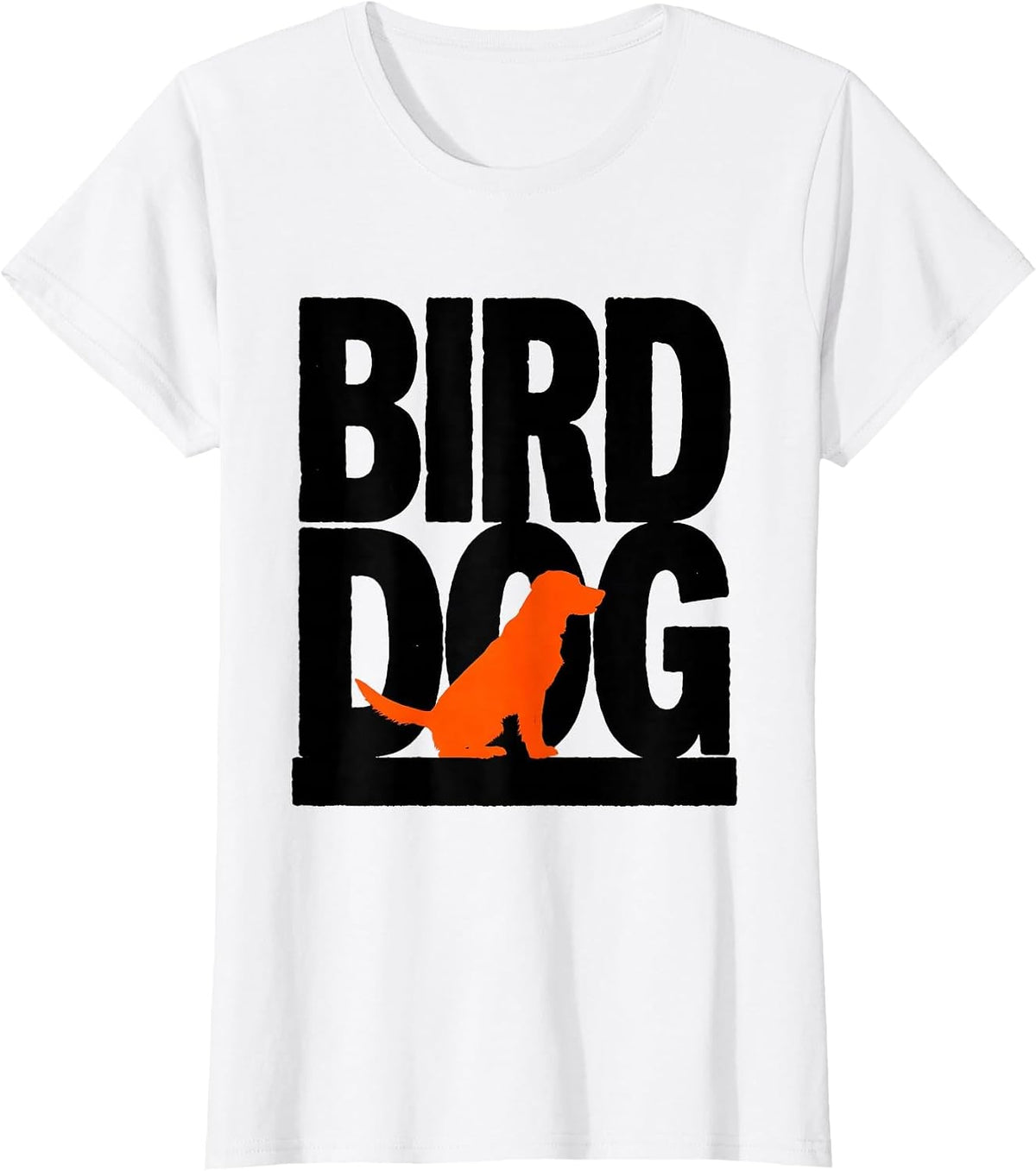 Women's BIRD DOG New Wave Funny Gym Workout Animal Pun Weightlifting T-Shirt - White
