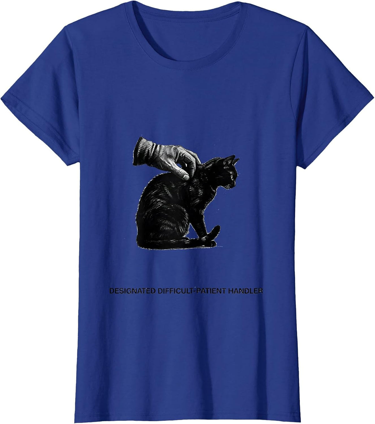 Women's Designated Difficult-Patient Handler Minimalist Vet Tech T-Shirt - Royal Blue