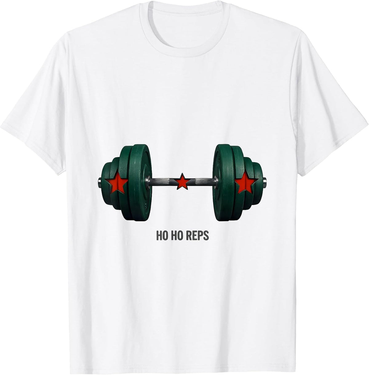 Men's Ho Ho Reps Funny Christmas Weightlifting Gym Workout Fitness T-Shirt - White