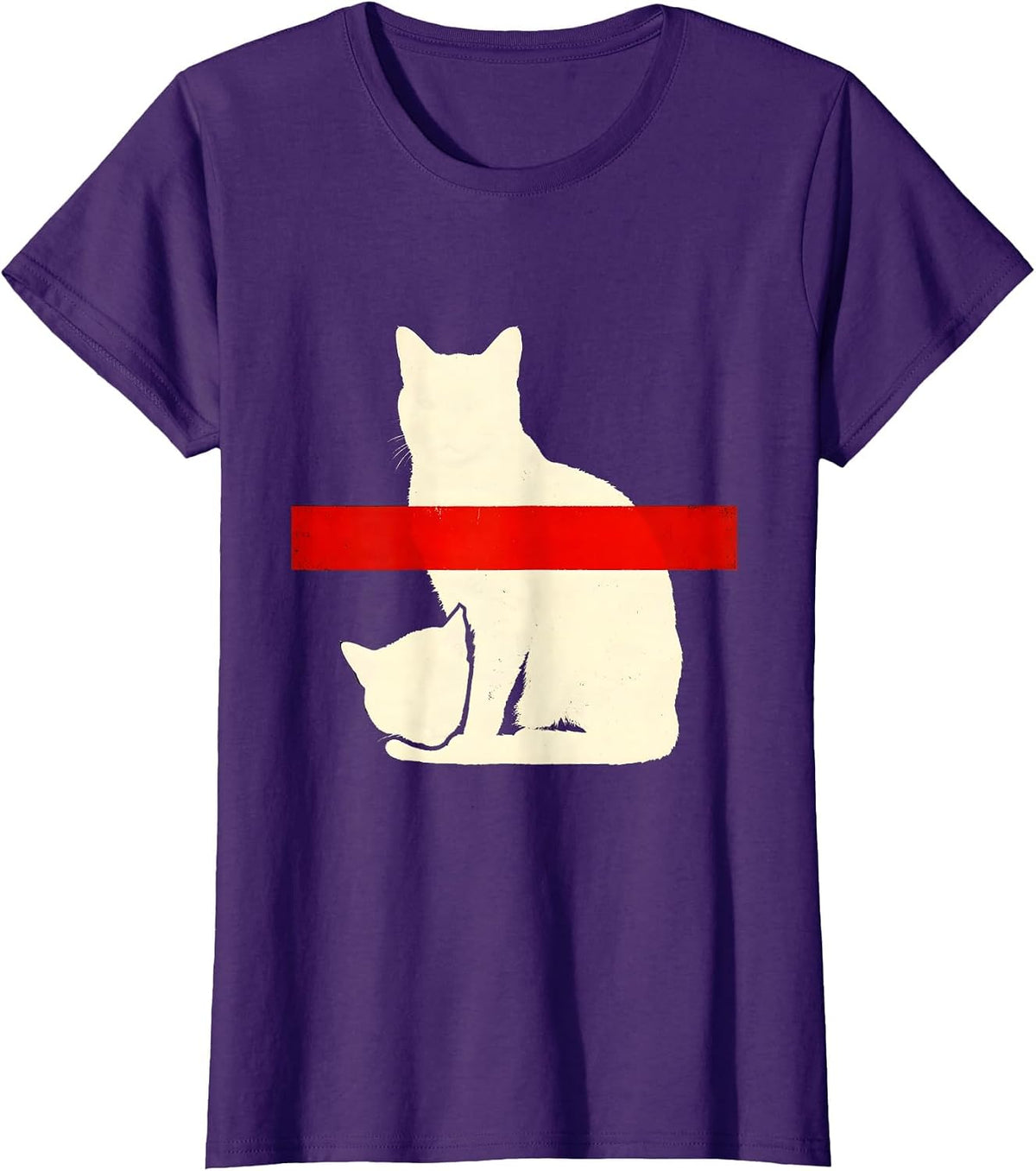 Women's Schrödinger Cat Stencil Quantum Physics Science Geek T-Shirt - Purple