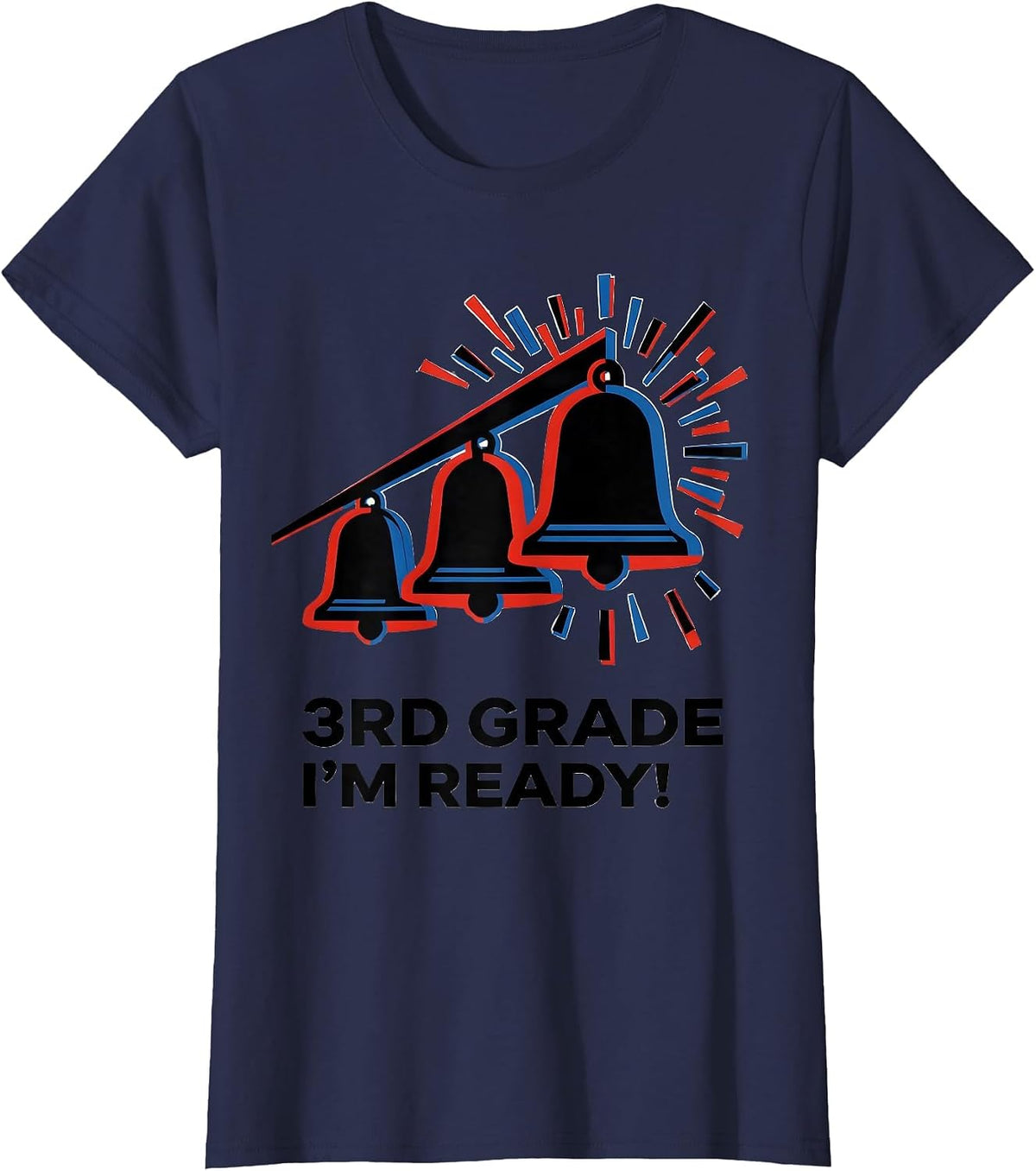 Women's 3rd Grade I'm Ready Playful Back to School First Day T-Shirt - Navy Blue