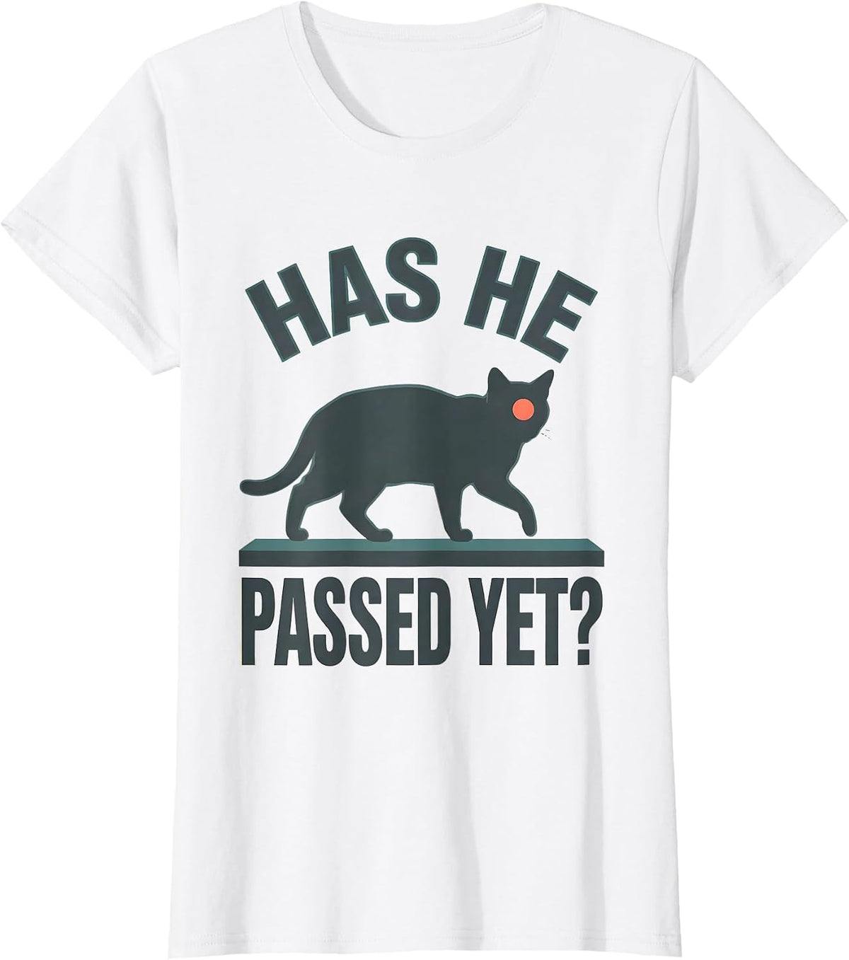 Women's Has He Passed Yet Dark Humor Gothic Cat Raven Gift T-Shirt - White