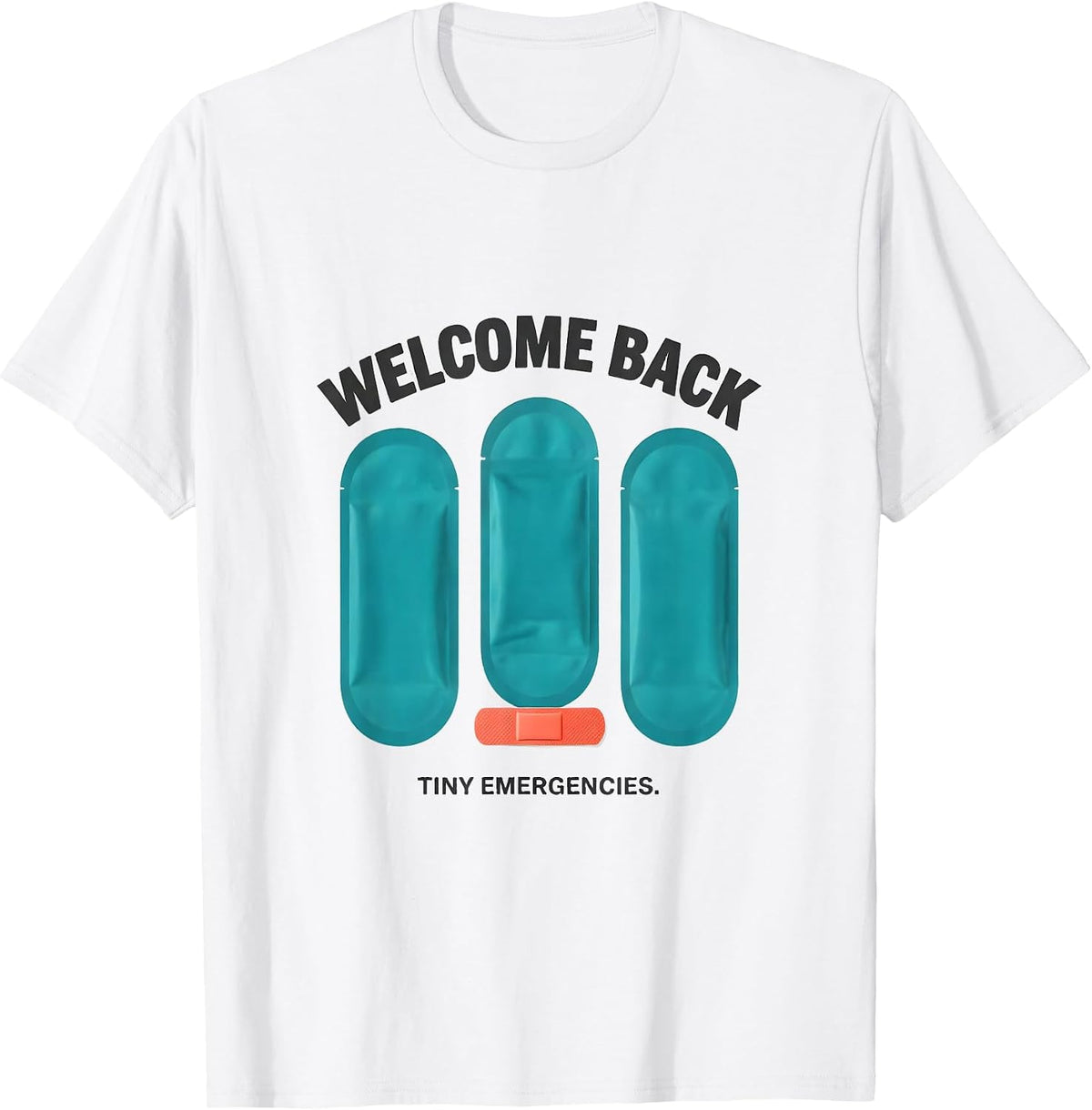 Men's Welcome Back Tiny Emergencies Cute School Nurse Ice Pack T-Shirt - White