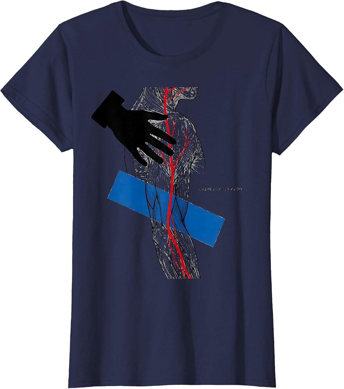 Women's I Have a Lot of Nerve Funny Physical Therapist PT Gift T-Shirt - Navy Blue