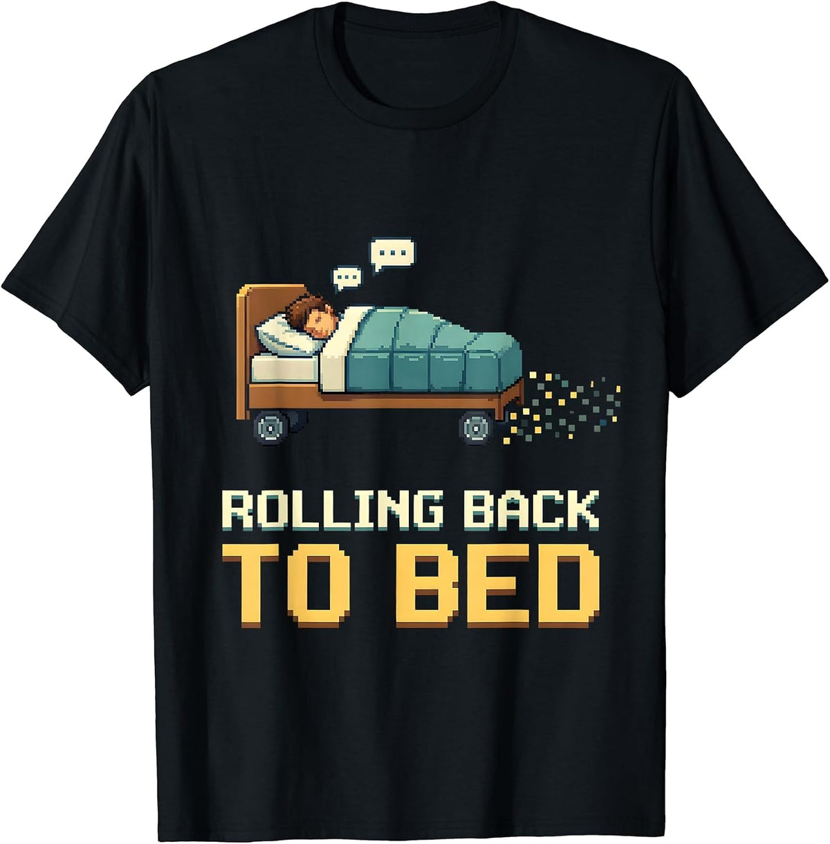 Men's Rolling Back To Bed Funny Developer Programmer Gift T-Shirt - Black