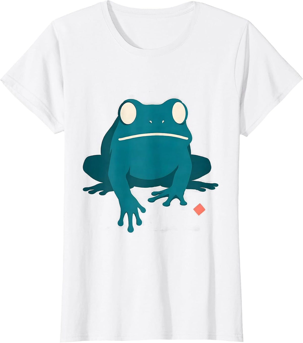 Squat Frog Flat Vector Absurdist Humor T-Shirt - White