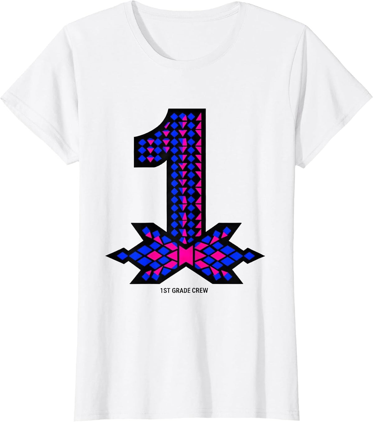 1st Grade Crew Geometric Coquette Bow Back To School First T-Shirt - White