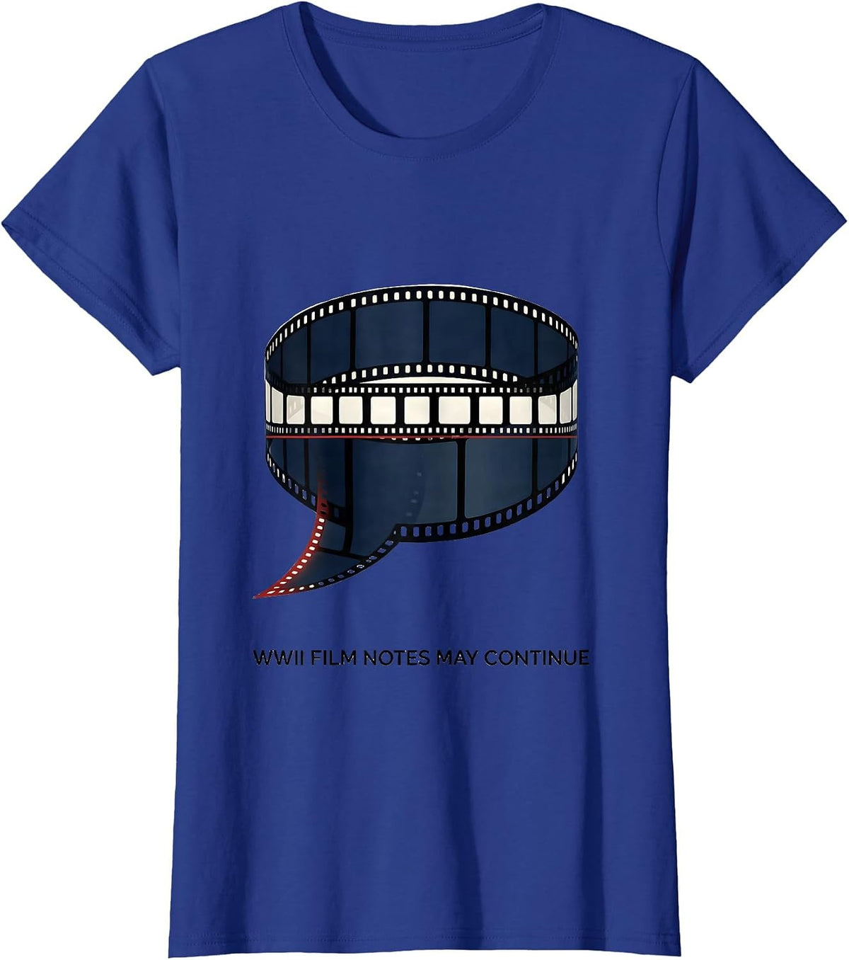 Women's WWII Film Notes May Continue Retro World War Two History T-Shirt - Royal Blue