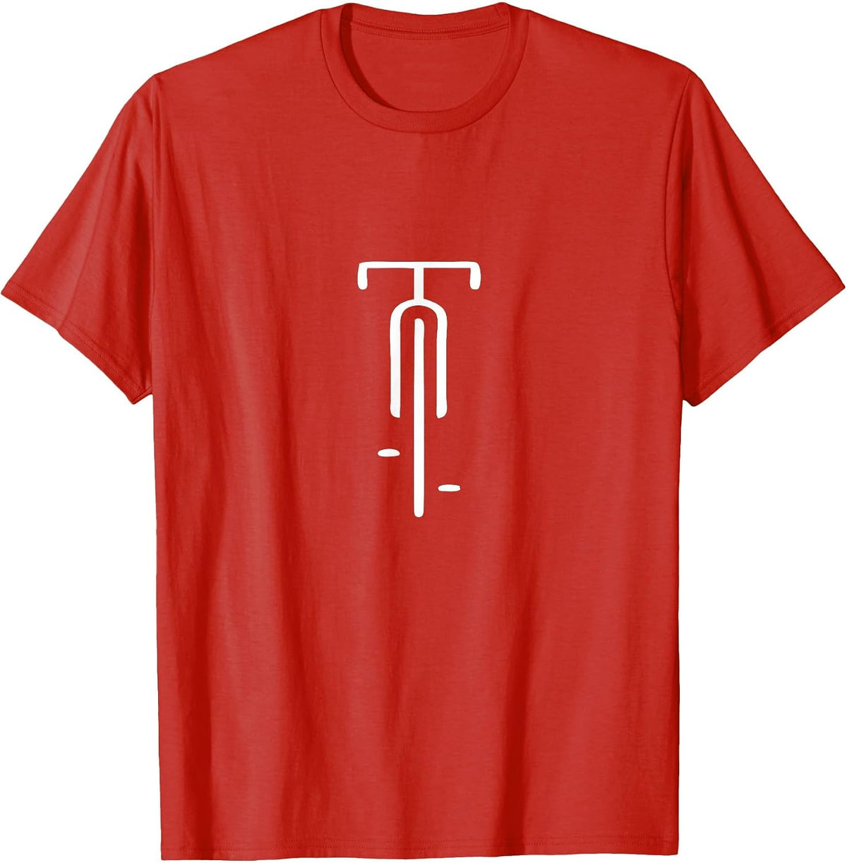 Minimalist Bike Logo for Cycling Lovers T-Shirt - Red