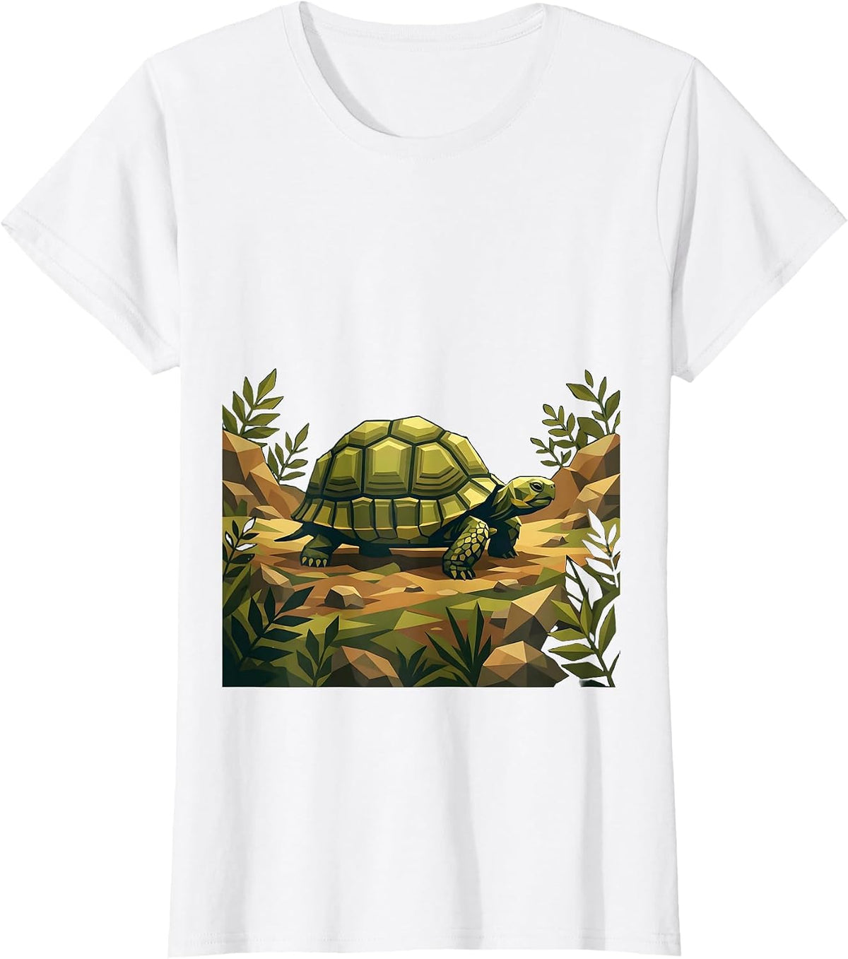Women's Tiny Turtle Camo Youth Camouflage Design T-Shirt - White
