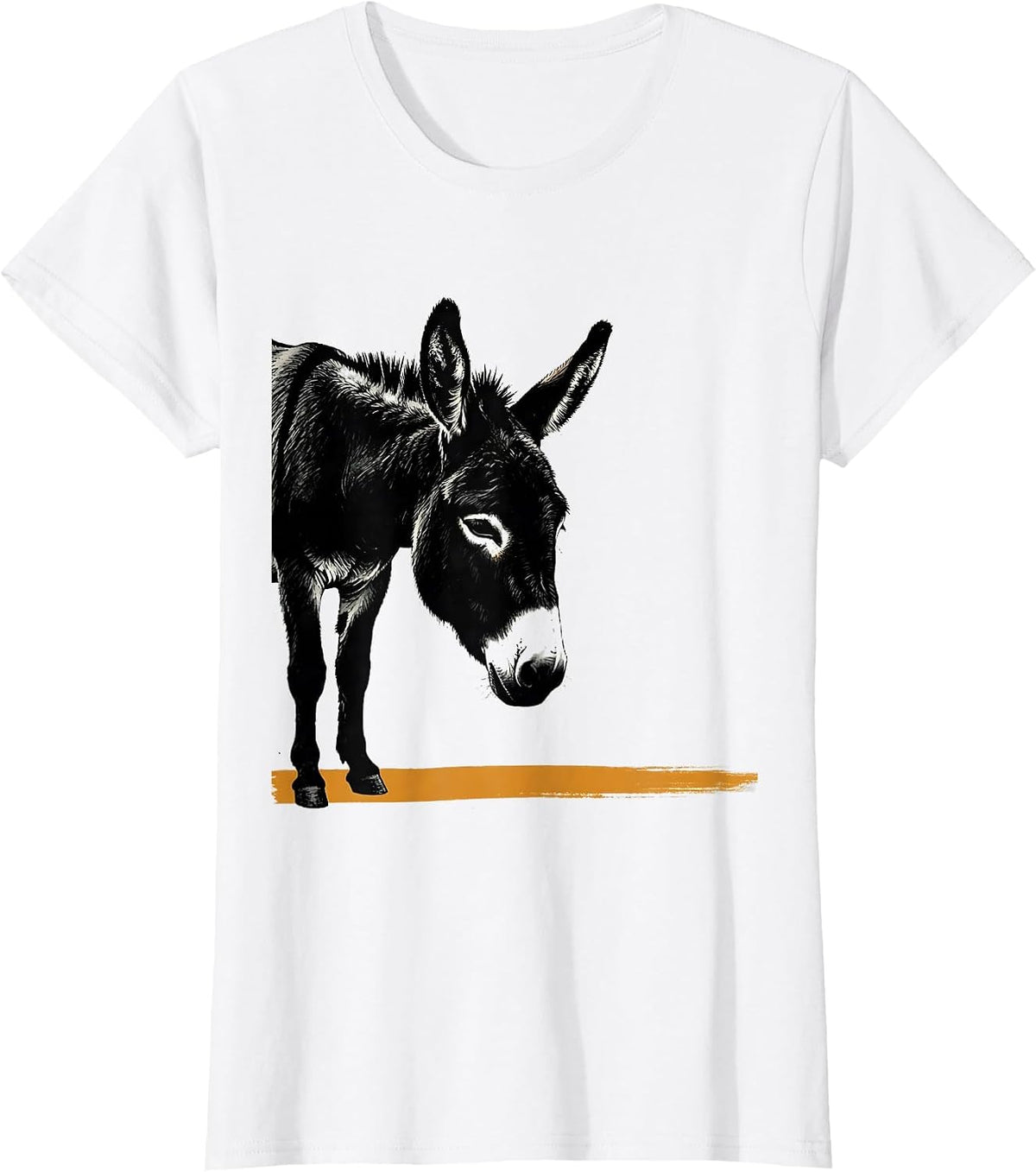 Donkey Minimalist Quirky Farm Animal Humor T-Shirt - White
