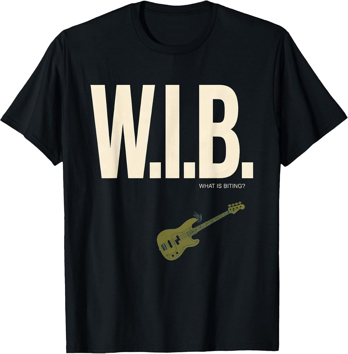 Men's W.I.B. Funny Fishing Humor Bass Angler Gift for Boys T-Shirt - Black