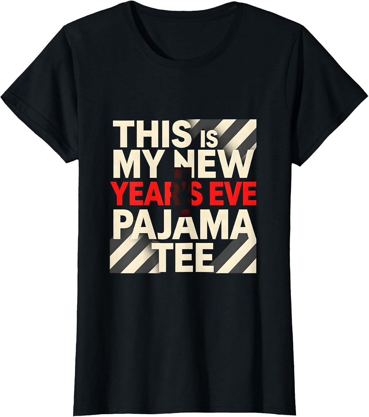 This Is My New Year's Eve Pajama Tee Funny Family Matching T-Shirt - Black