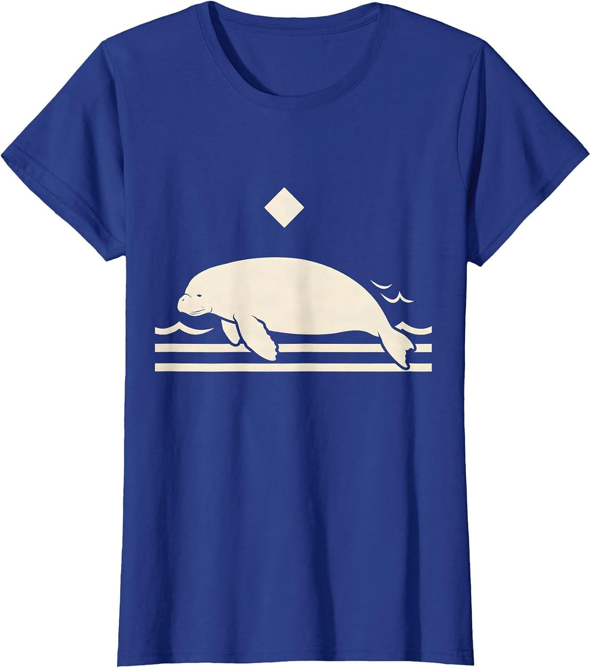 Women's Manatee Silhouette Funny Wildlife Lover Gift T-Shirt - Royal Blue