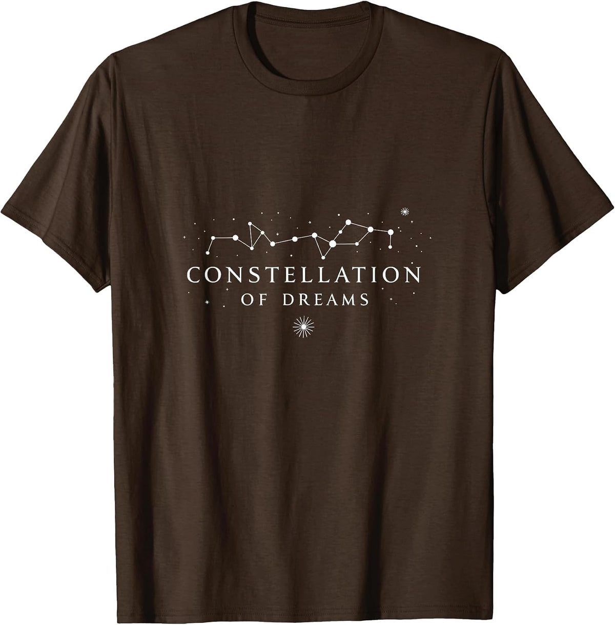 Constellation of Dreams Celestial Star Design T-Shirt - Brown