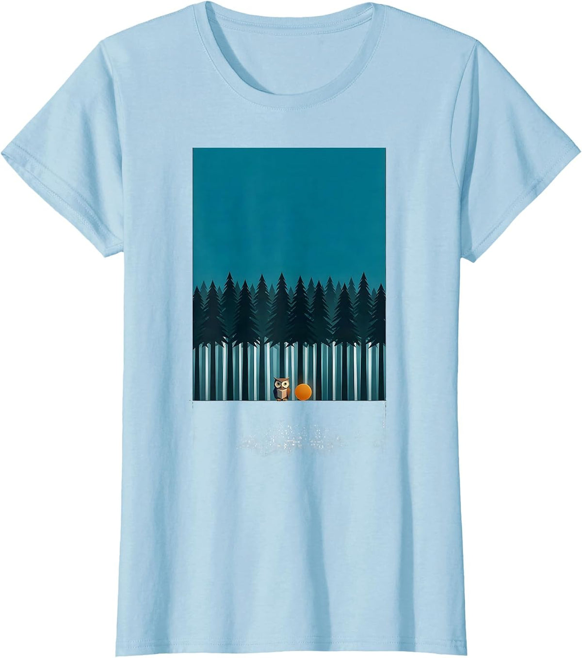 Geometric Forest Owl Minimalist Nature Lover T-Shirt - Baby Blue