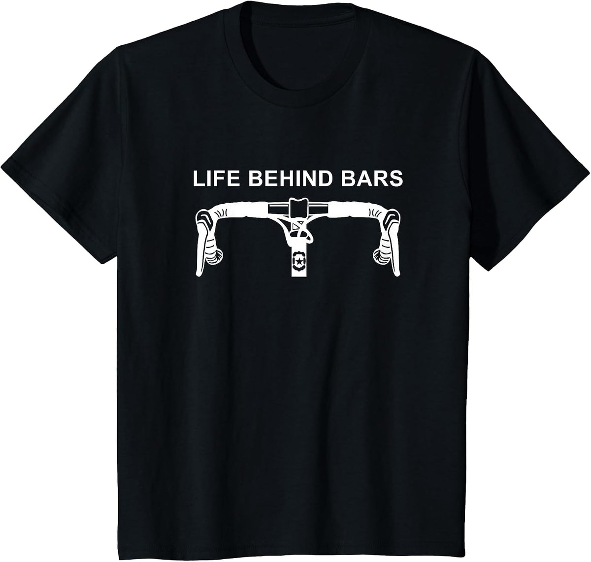 Life Behind Bars T-Shirt Funny Cycling Biking Tee T-Shirt - Black