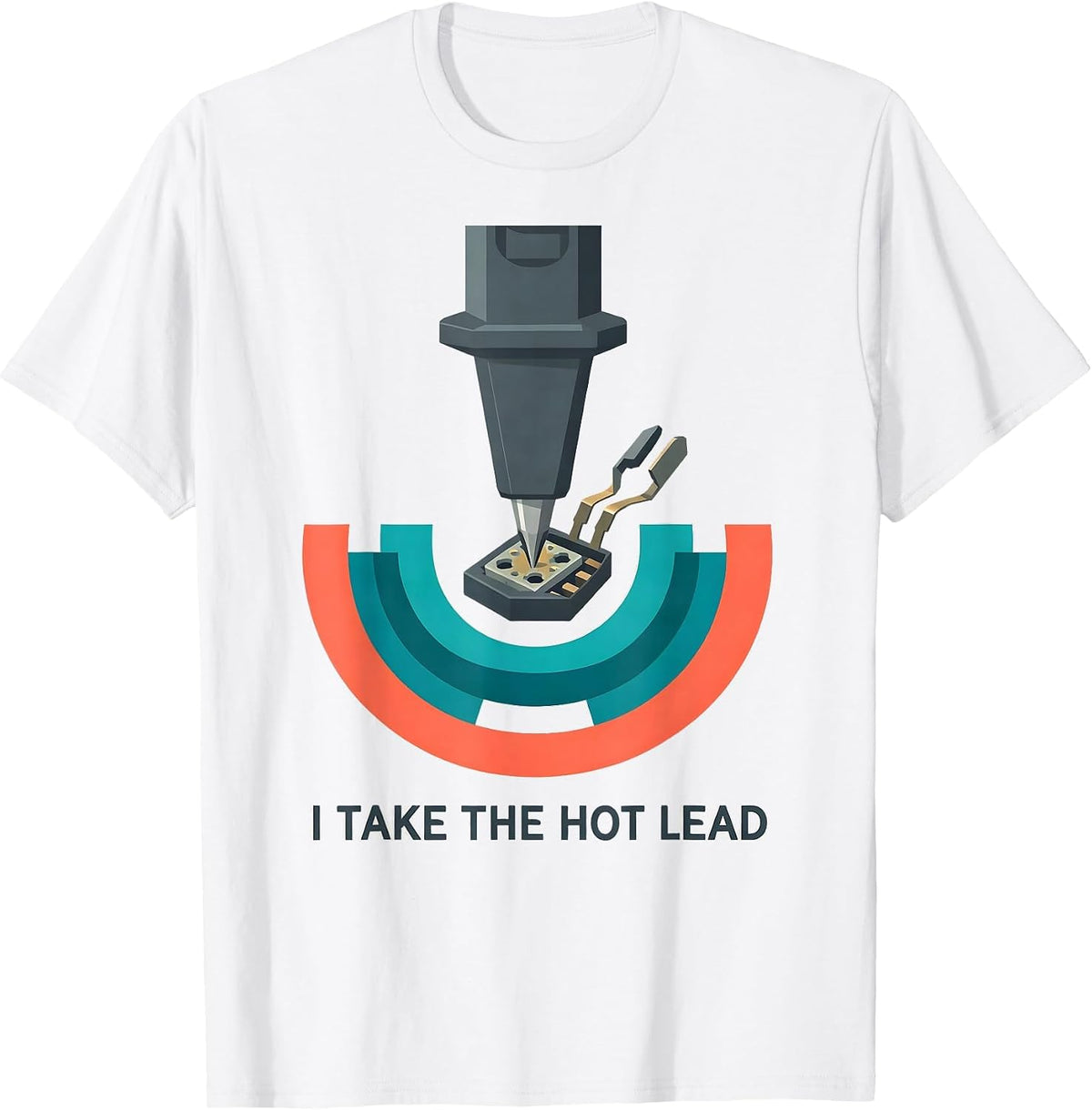 Men's I Take The Hot Lead Funny Electrician Lineman Skeleton Trade T-Shirt - White