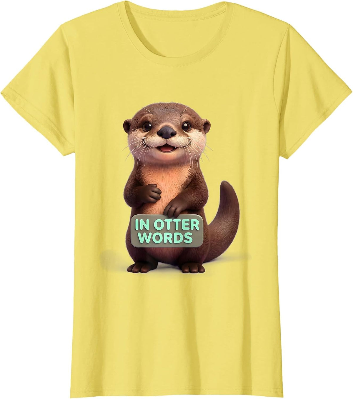 In Otter Words Cute Kawaii Otter Lover Humor Gift T-Shirt - Lemon Yellow